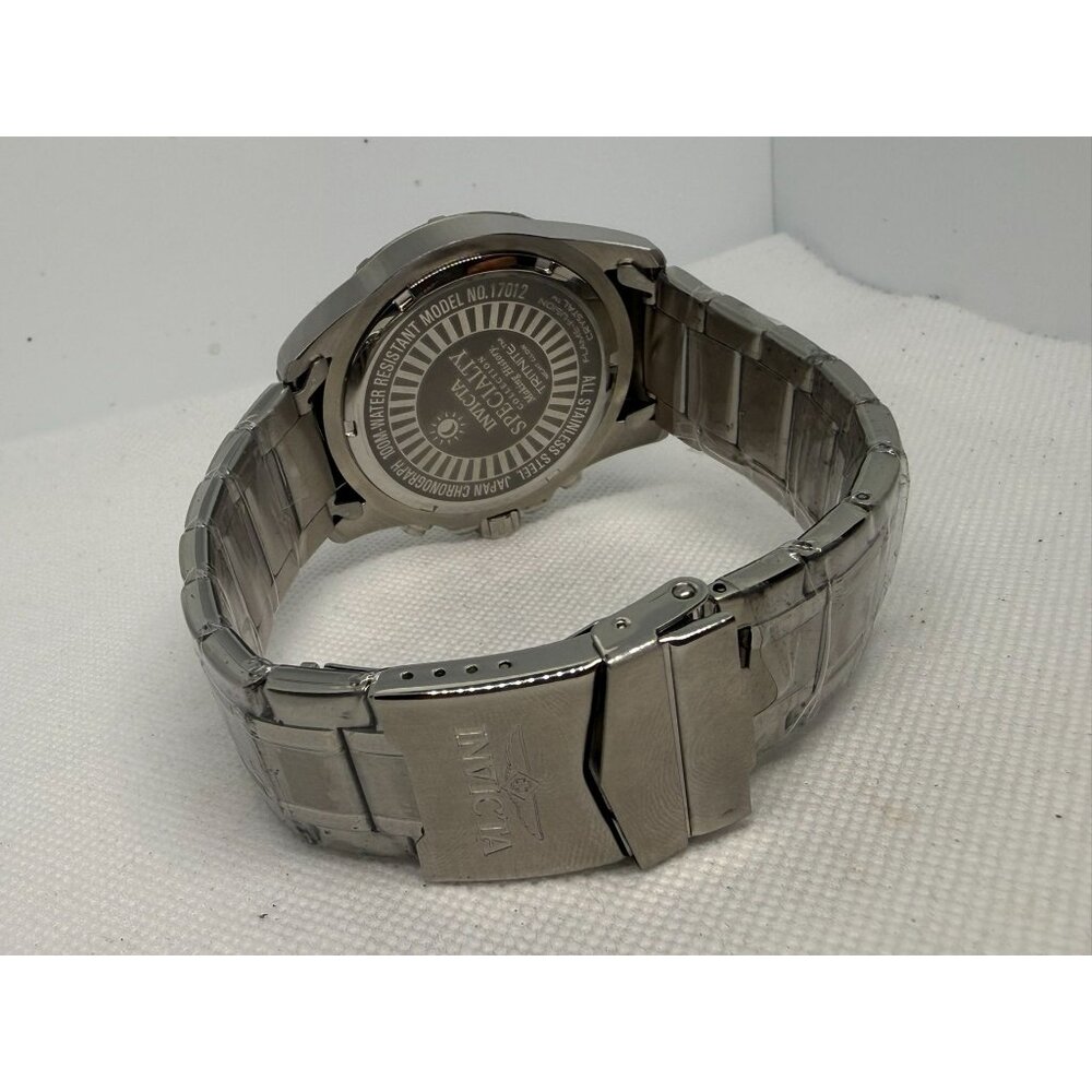 Invicta Mens Stainless Steel Chronograph Watch With Black Dial & Silver Bracelet - Picture 11 of 13